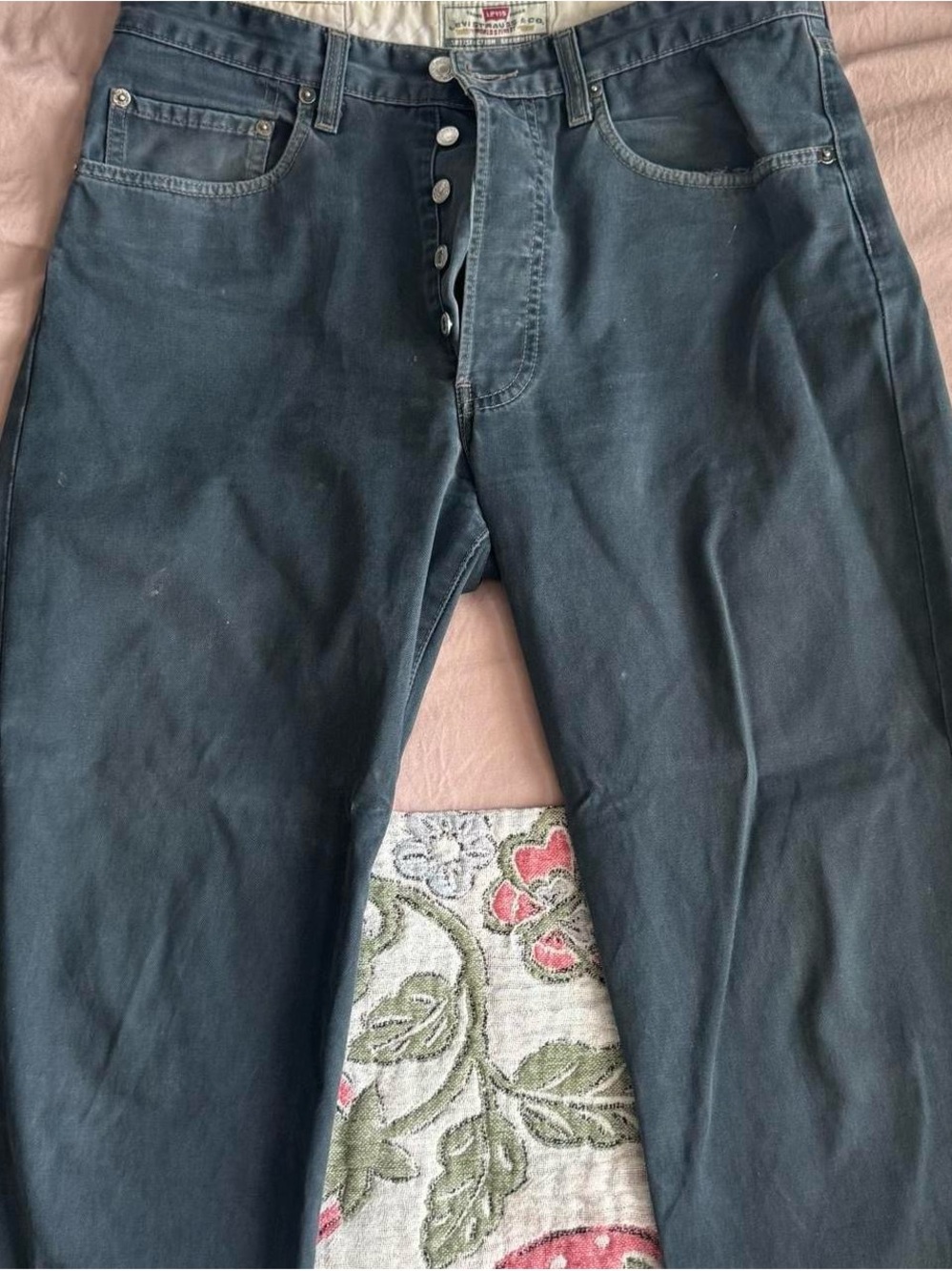 Levi's Two-Tone Button-Fly Jeans in Light Blue and Dark Blue